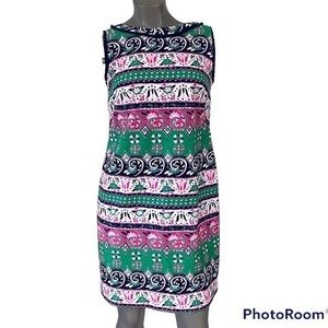 Talbots Fringe‎ Hem Floral Tulip Multicolor Dress Above Knee Mini Women’s 4